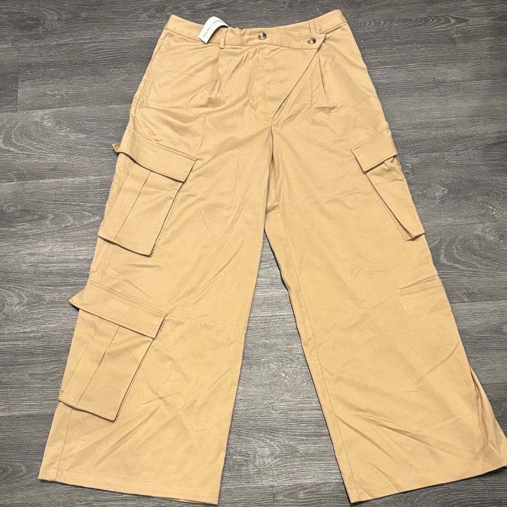Amazon Women's Tan Wide Leg Cargo Pants